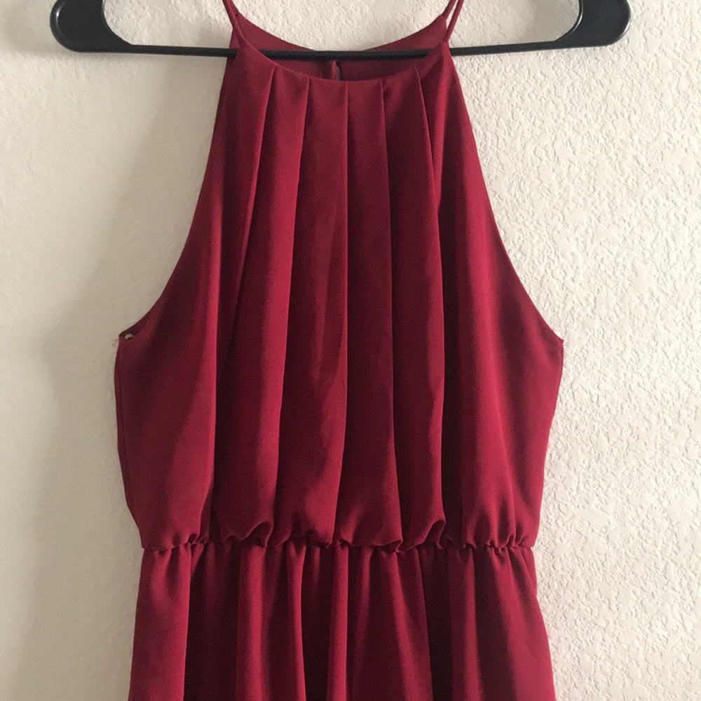 WINDSOR Dark Red High-Neck Dress